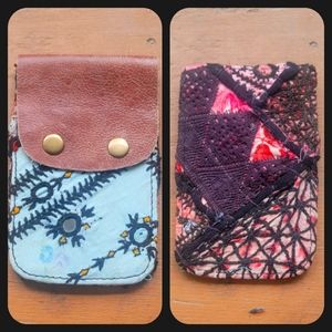 🍄🪬 Free People Boho Embroidered Repurposed vtg banjara hippie Wallet card case